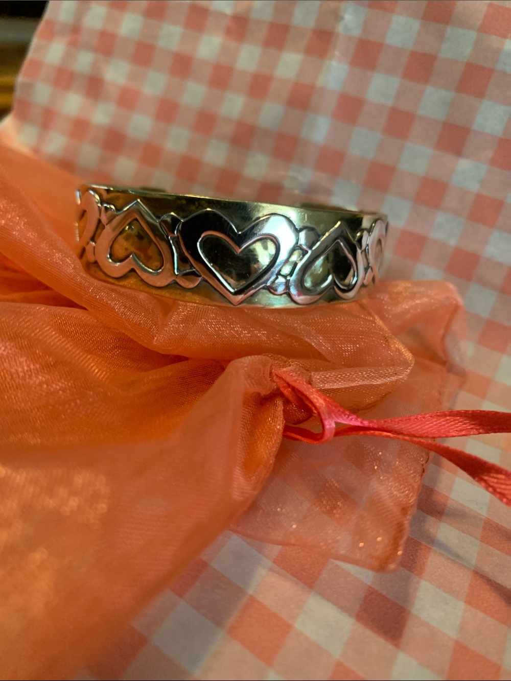 Jeep collins silver and brass heart cuff bracelet - Picture 4 of 13